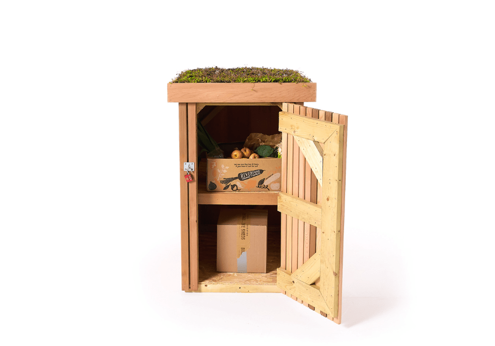 Veg Box Shed for storing vegetable box deliveries securely outdoors, image 5 in the product gallery