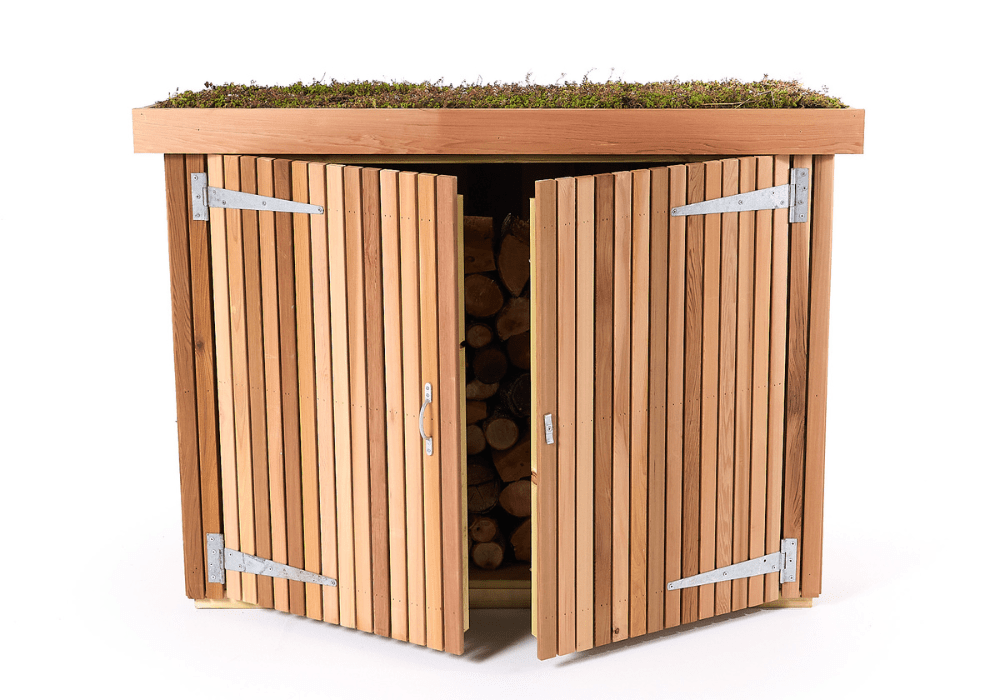 Wood Shed used for log storage in a garden setting, image 13 in the product gallery